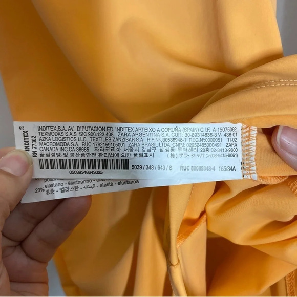 Zara High Neck Romper Tangerine Orange Size S High Neck Stretch Sleeveless - Picture 10 of 11